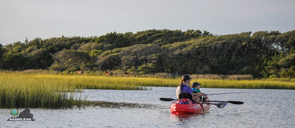 FAMILY REDFISH KAYAK FISHING IN ATLANTIC BEACH, NORTH CAROLINA
