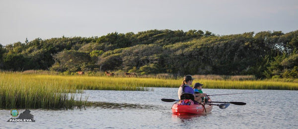 FAMILY REDFISH KAYAK FISHING IN ATLANTIC BEACH, NORTH CAROLINA