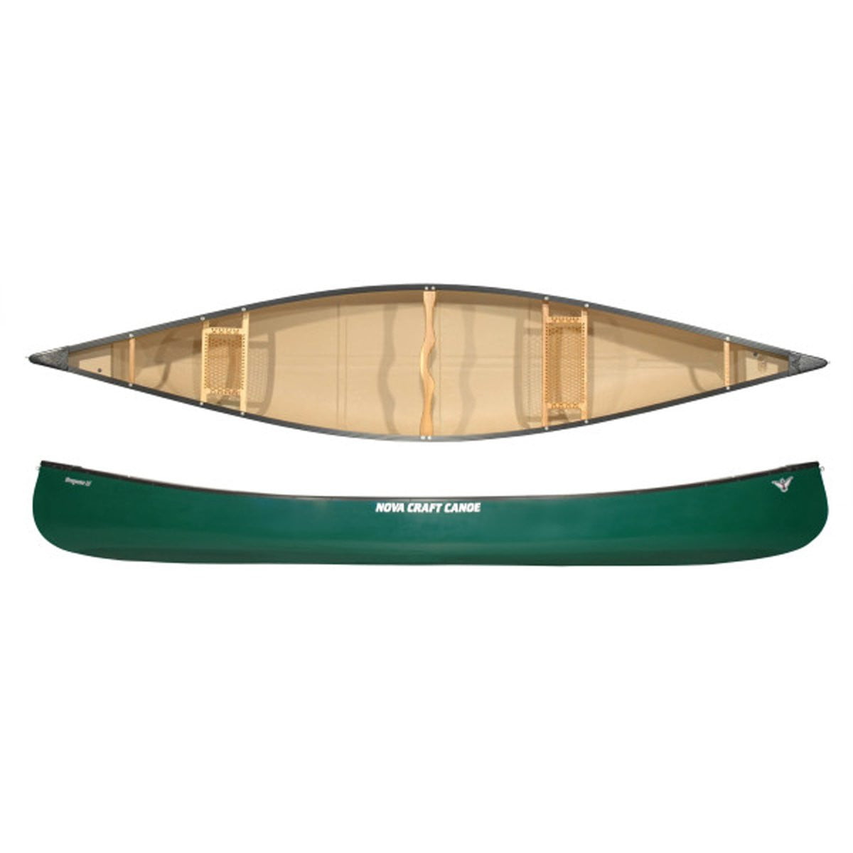 Nova Craft Prospector 15 Tuff Stuff Canoe — Black with Wood Trim